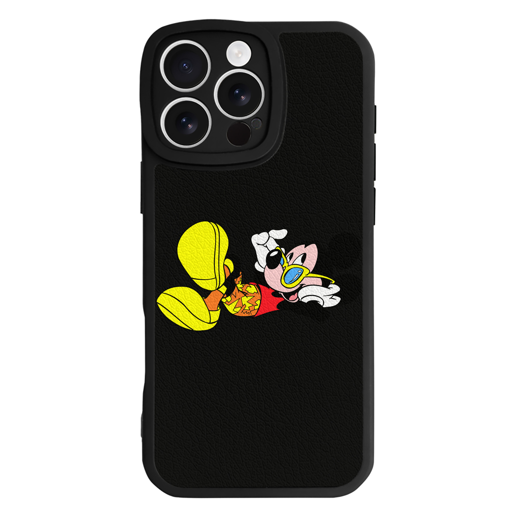 （画像用） ミッキーマウス Mickey Mouse 【iPhone 16シリーズ対応】シリコンスマホケース（レザー調） 材質：シリコン